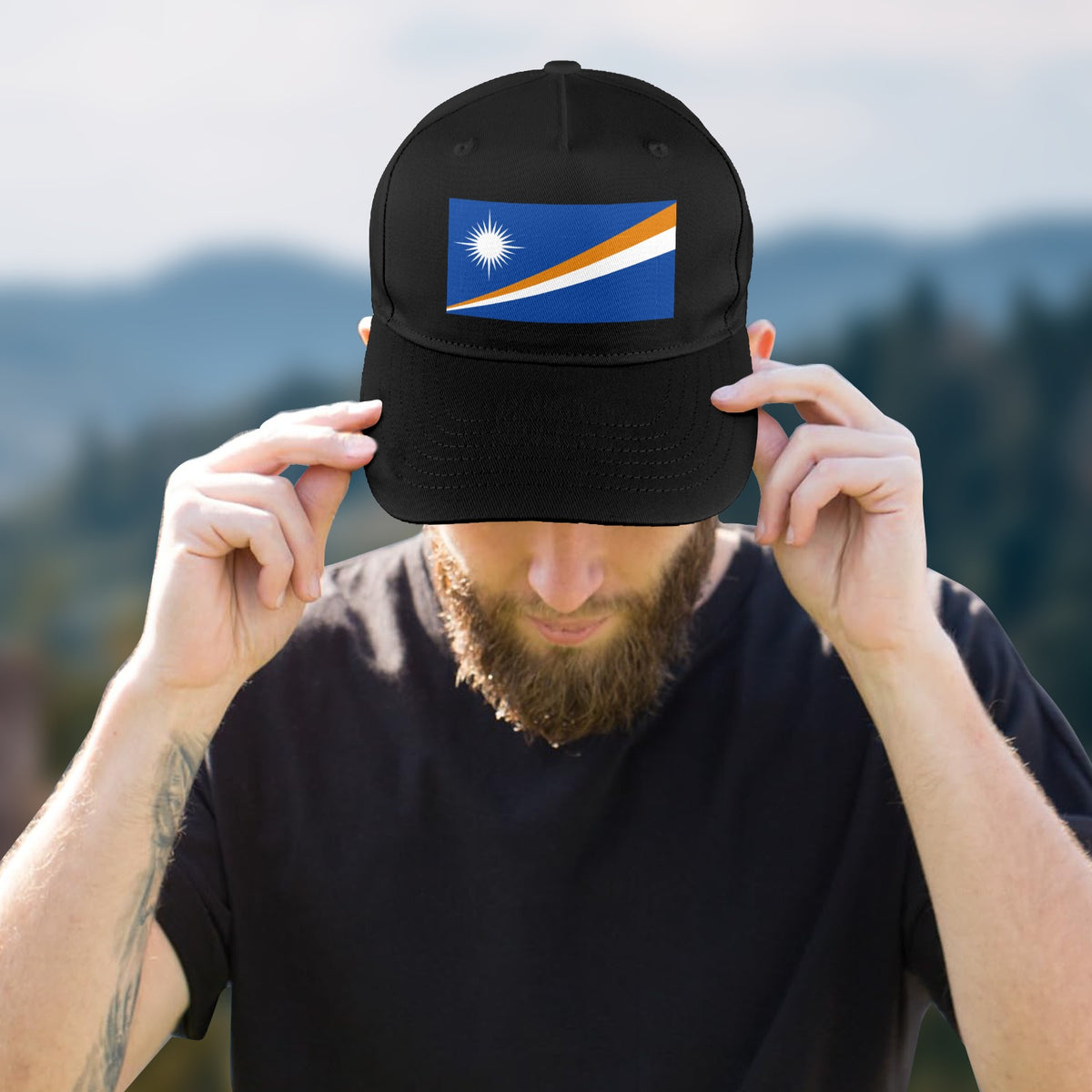 Marshall Islands Flag Inspired Baseball Cap | Printed in the USA