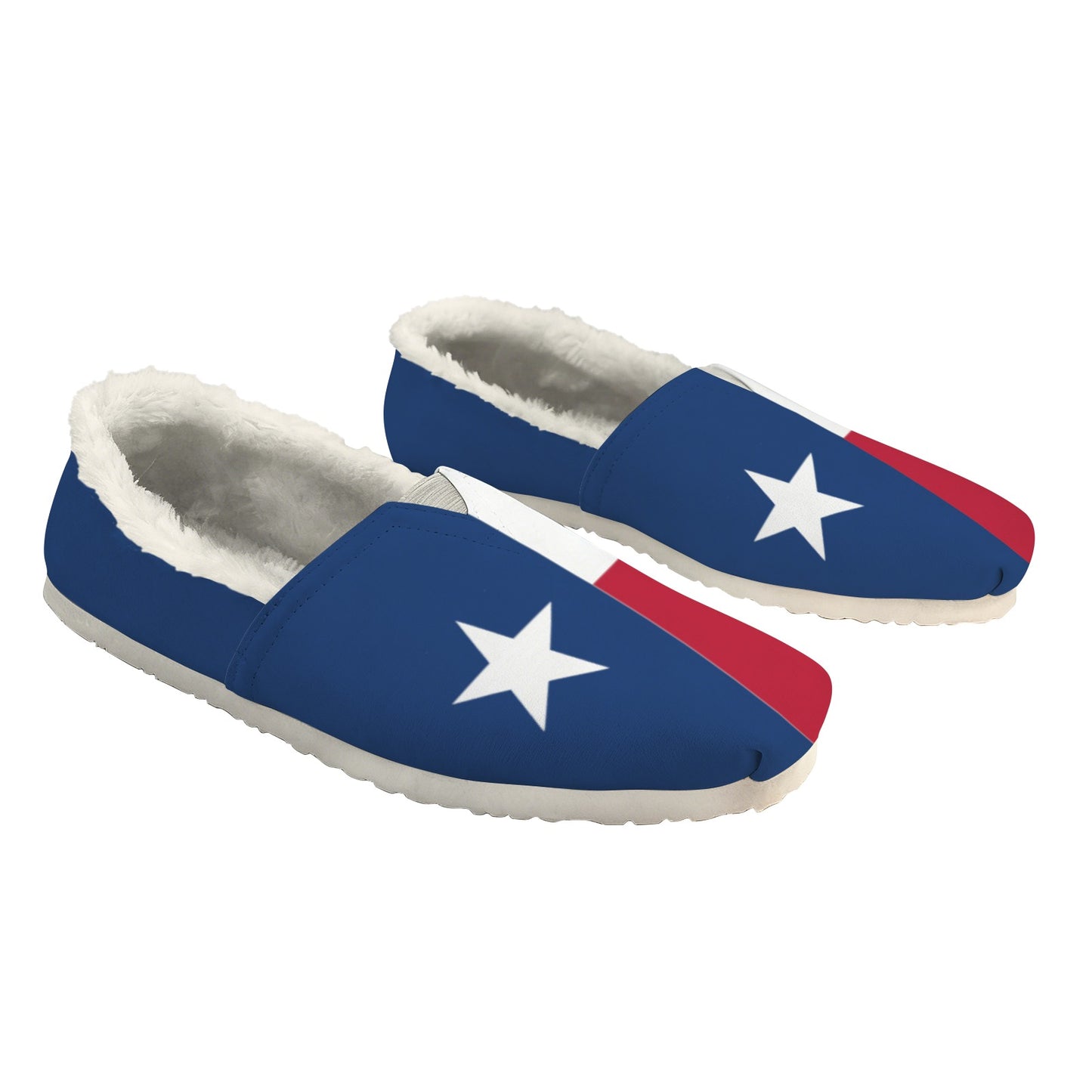 Texas Flag Inspired Women's Fleece-Lined Canvas Slip-On