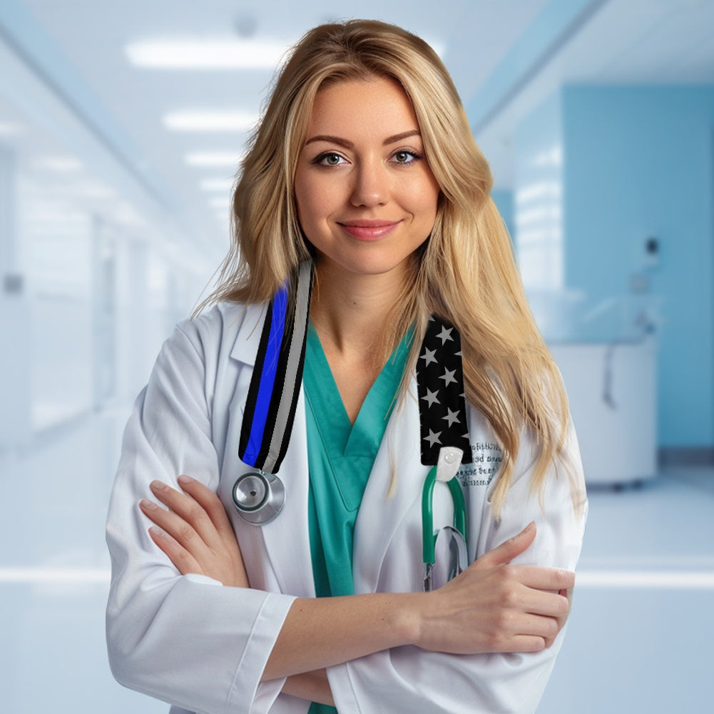 Thin Blue Line Flag Inspired Stethoscope Cover – Medical Gear with a Purpose