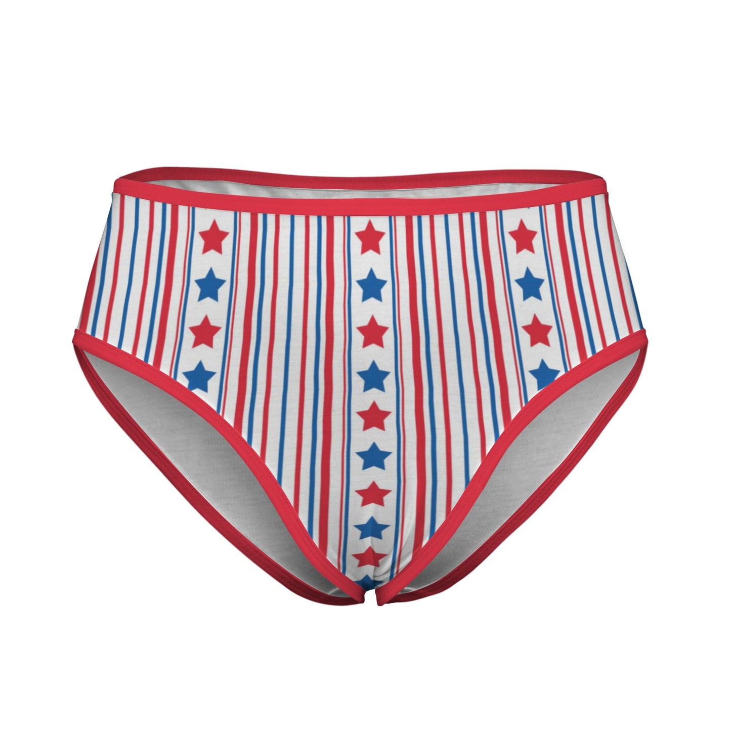 USA/American Flag Inspired Stars & Stripes Pattern Women's High Waisted Brief