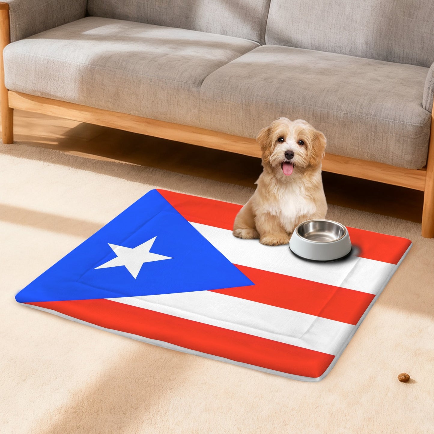 Puerto Rico Flag Inspired Pet Mat 25x18inch (Made in the USA)