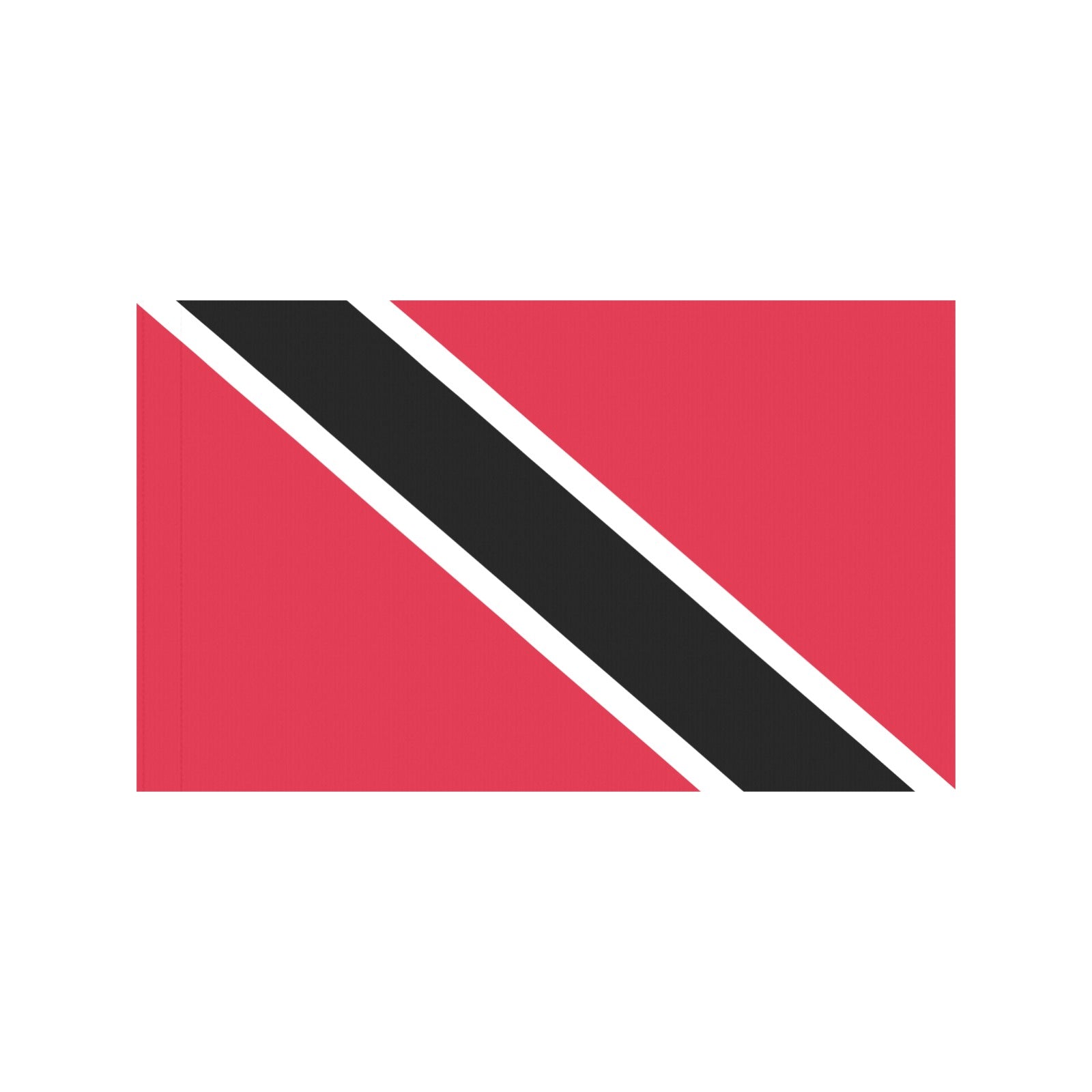 Red, black, and white diagonal flag by Luv My Flag.