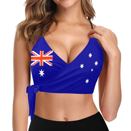 Australia Flag Inspired Knot Side Bikini Top
