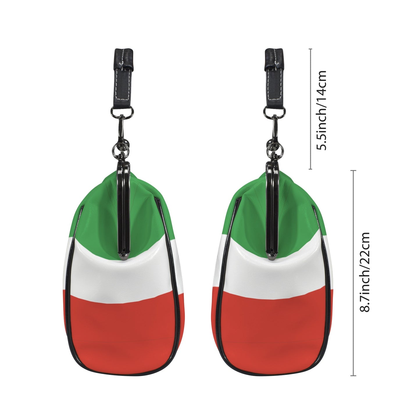 Iran Lion and Sun Flag Inspired Kisslock Crossbody Shoulder Bag