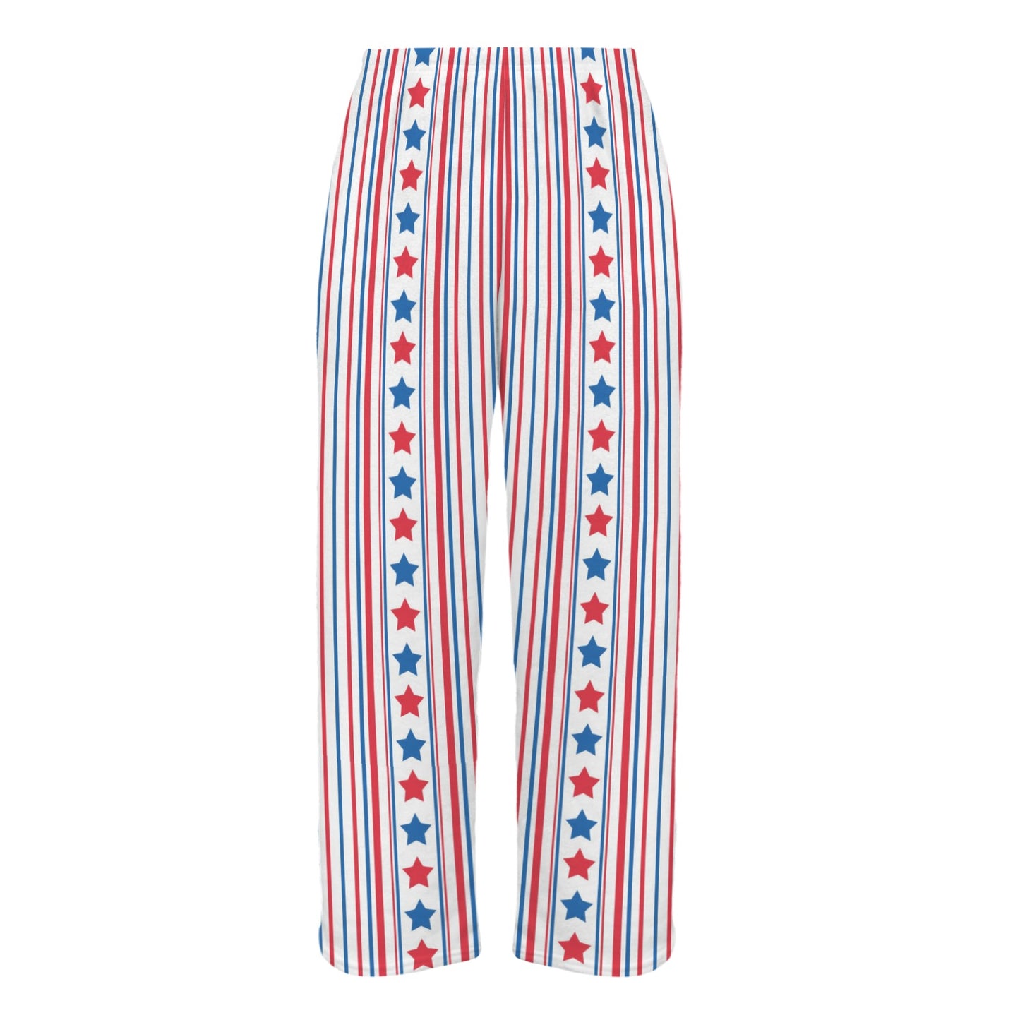 USA/American Flag Inspired Stars & Stripes Pattern Women's Flannel Pajama Trousers Made in the USA