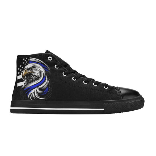 Thin Blue Line Eagle Mens High Top Canvas Shoes