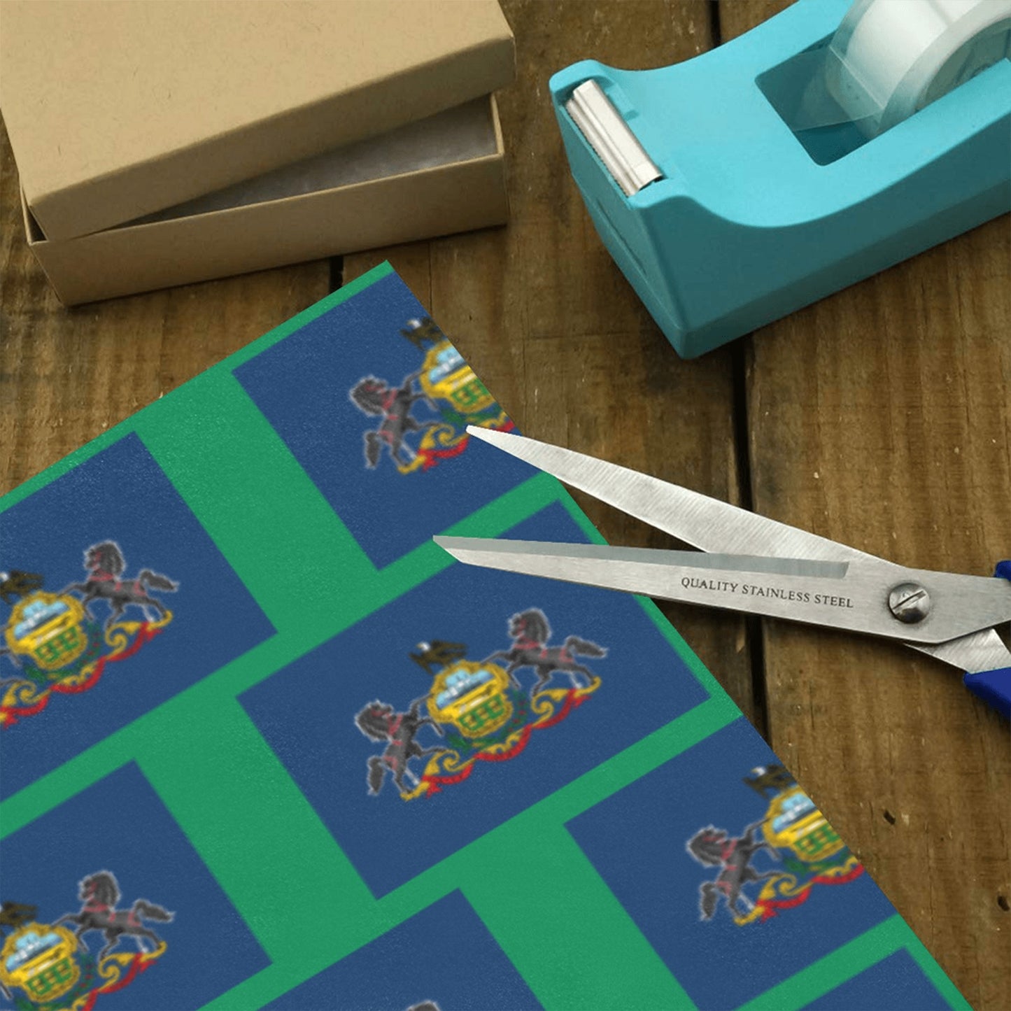 Pennsylvania Flag Custom Gift Wrapping Paper 58"x 22.5" (4 Rolls)