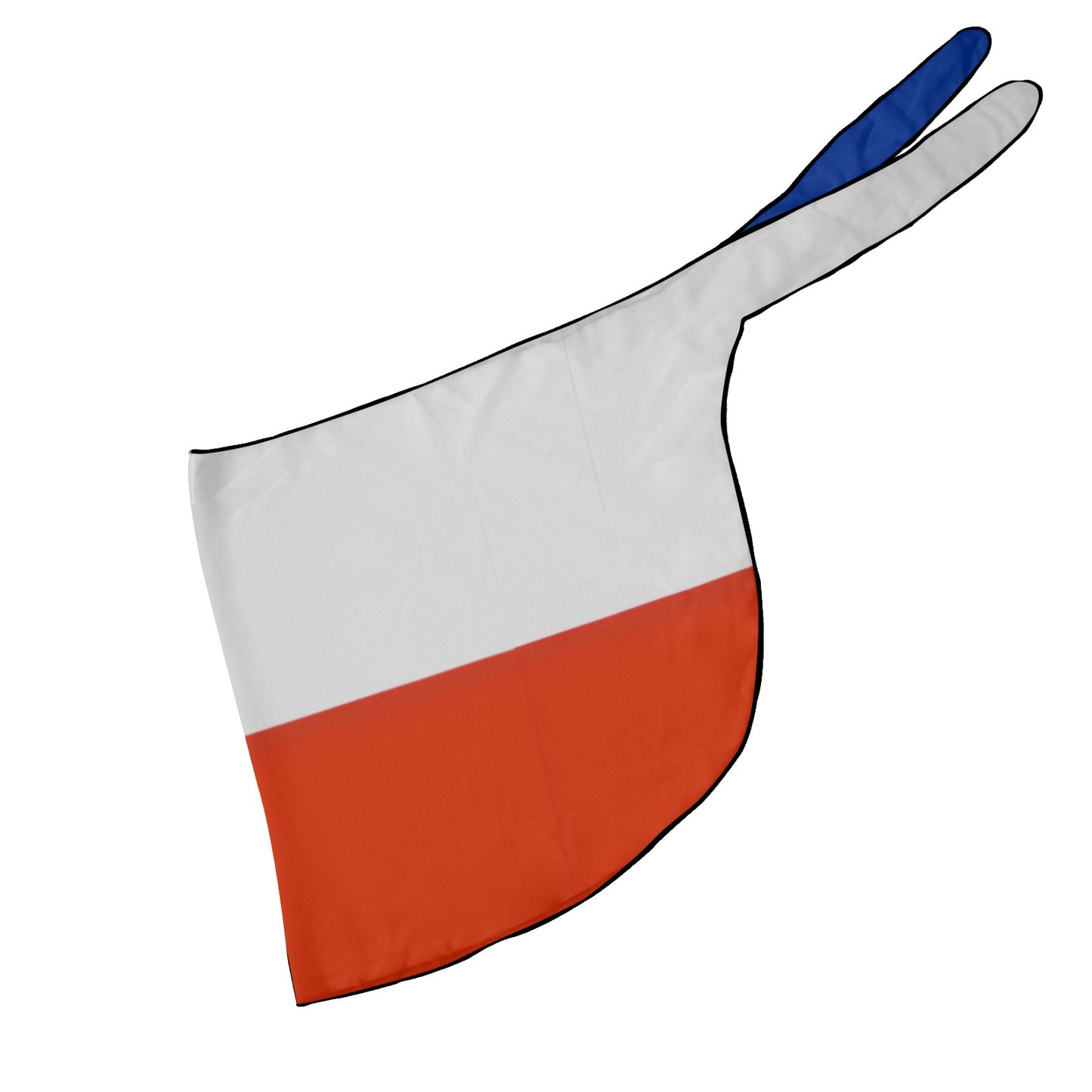 Gentle orange-white silicone bib with blue strap - [Brand].