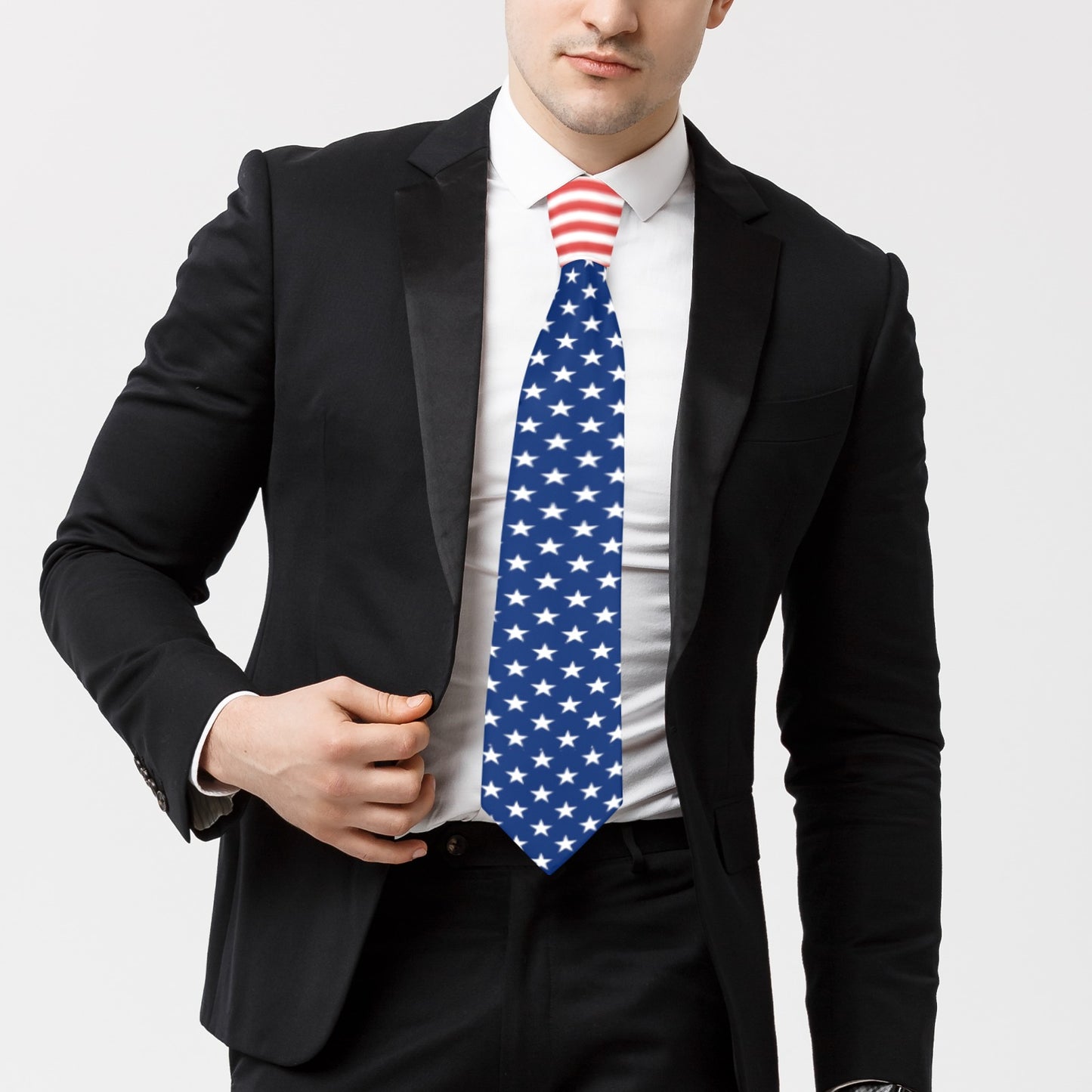 USA/American Flag Inspired Classic Necktie (Two Sides)