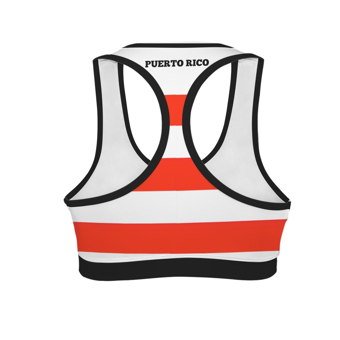 Puerto Rico Flag Racerback Sports Bra
