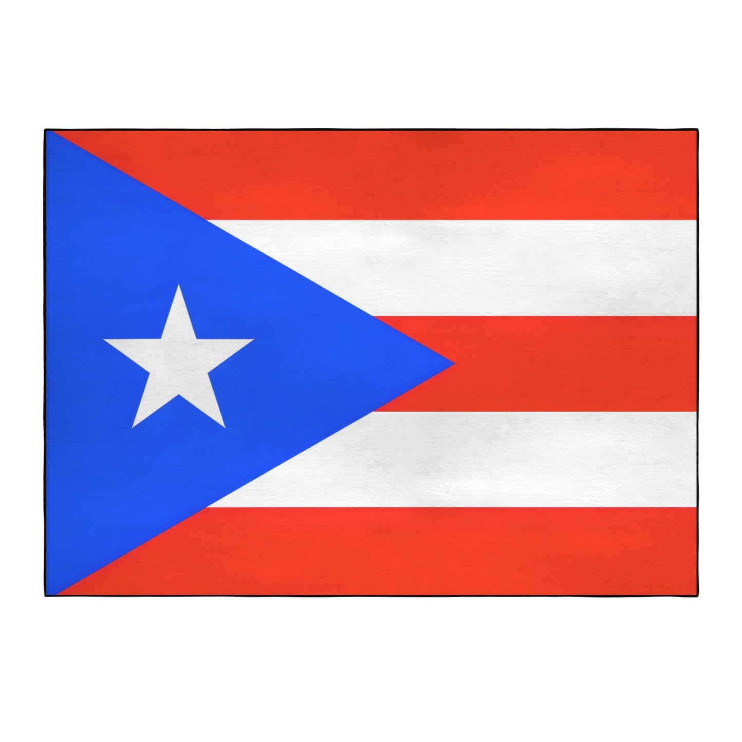 Puerto Rico Flag Inspired 84x60 Inch Area Rug with Black Binding (Made in the USA)