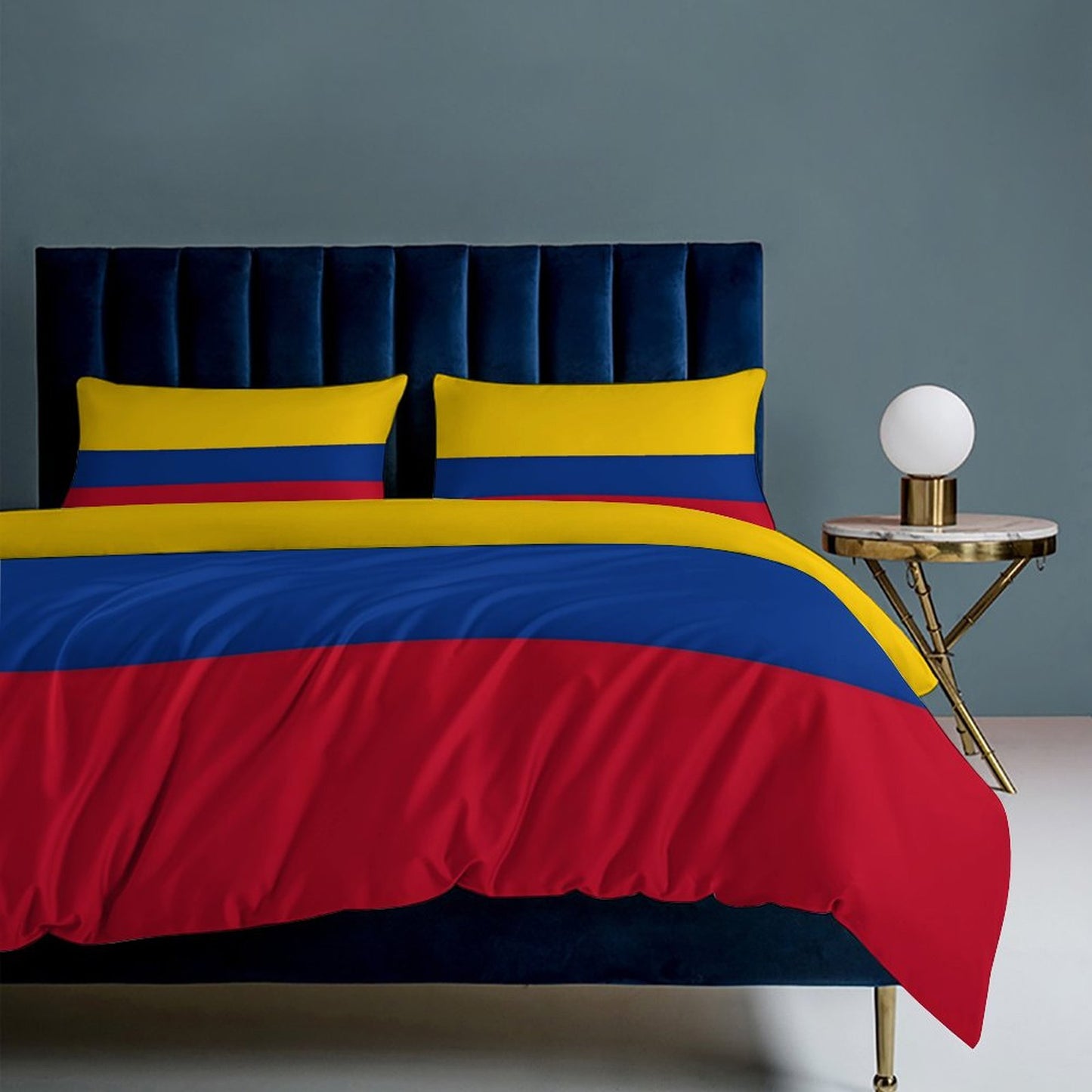 Colombia Flag Inspired 3-Piece Bedding Set (1 Duvet Cover + 2 Pillow Shams) – 102"×90"