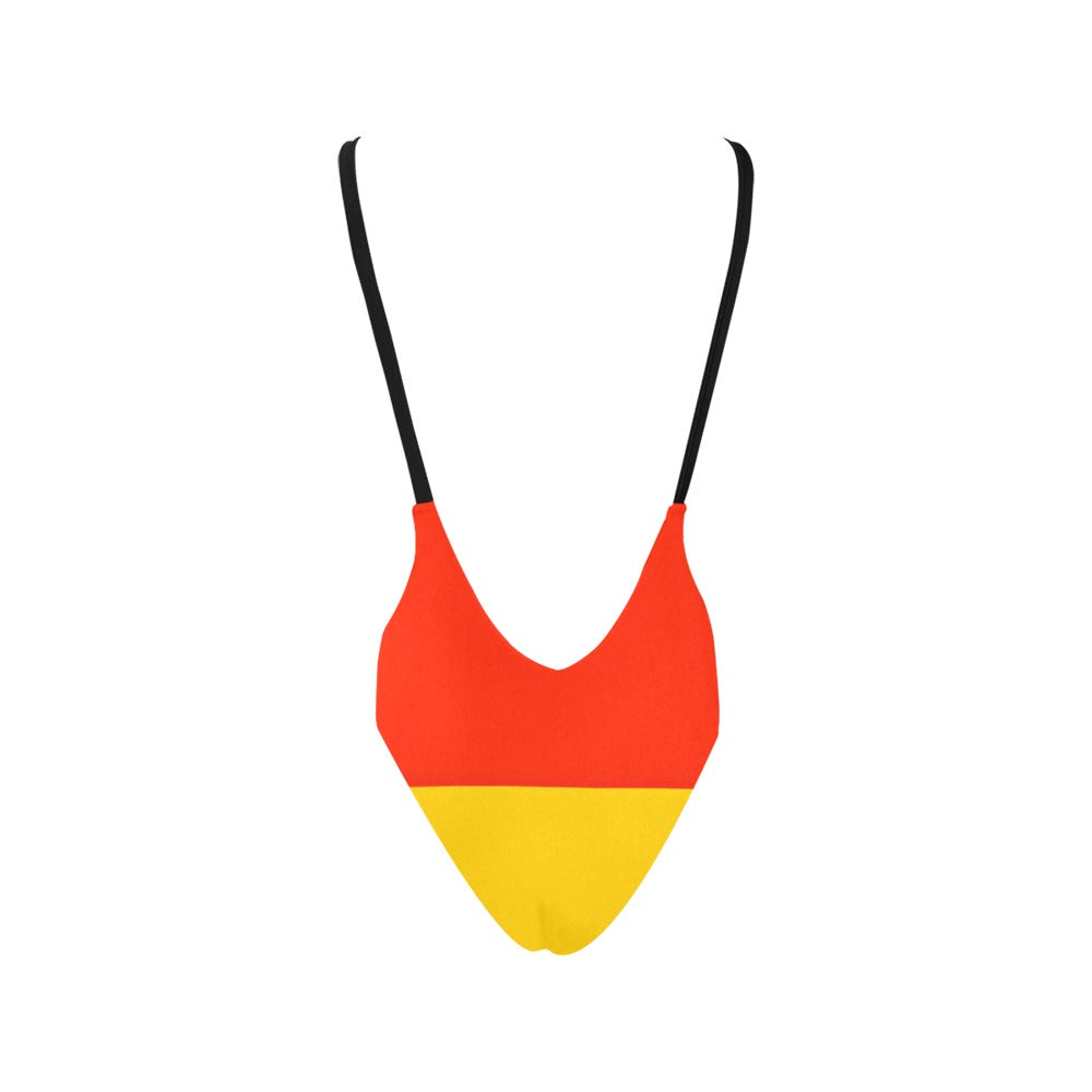 Germany Flag Inspired Women’s Backless One-Piece Swimsuit