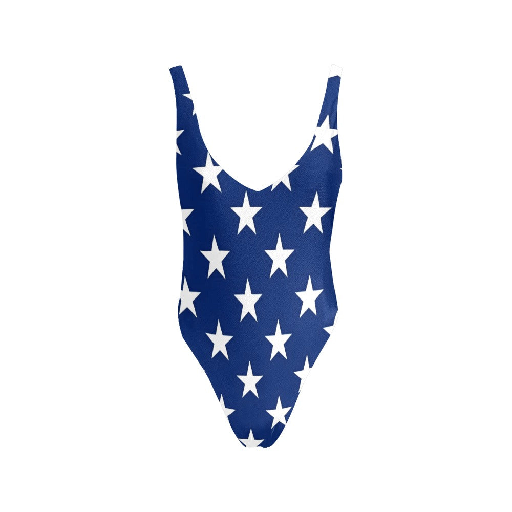 USA/American Flag Inspired Women’s Backless One-Piece Swimsuit