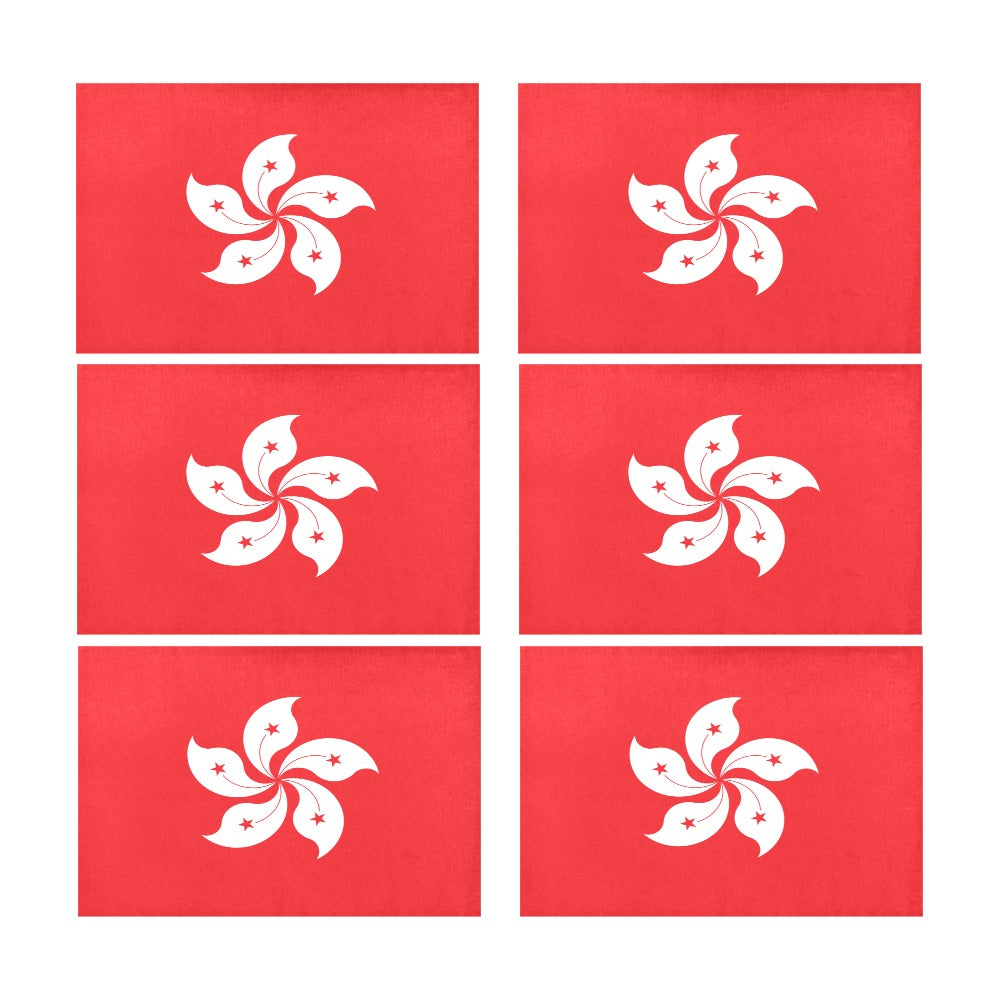 Hong Kong Flag Placemats 12" x 18" (Set of 6)