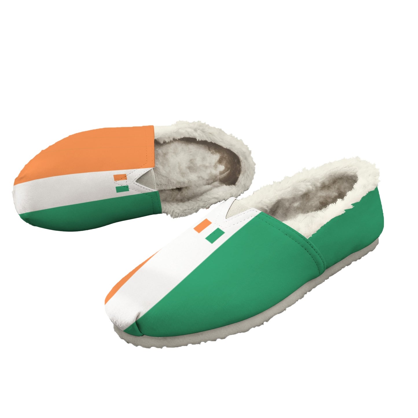 Ireland Flag Inspired Women's Fleece-Lined Canvas Slip-On