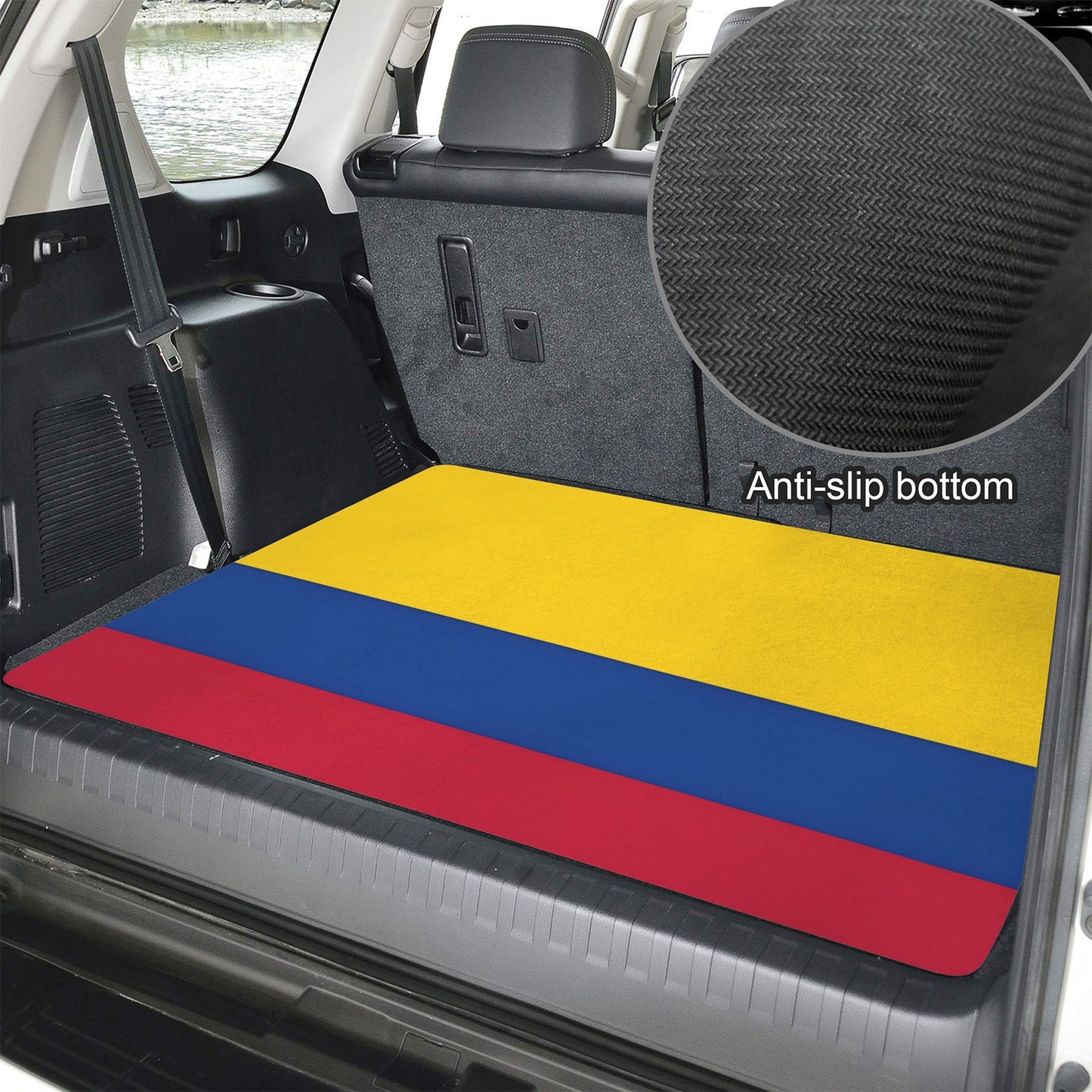 Colombia Flag Inspired Car Trunk Mat 100 × 75 cm / 39.4 × 30 in Printed in the USA