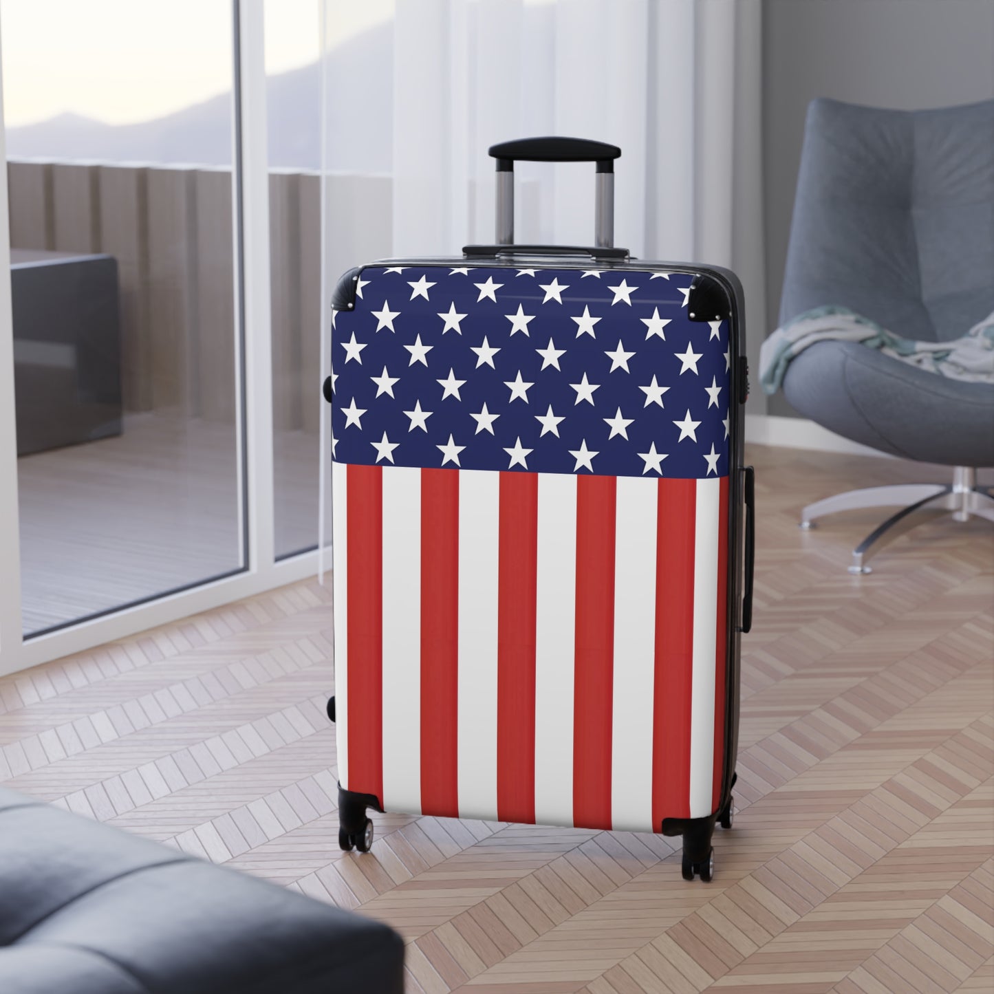USA/American Flag Inspired Suitcase