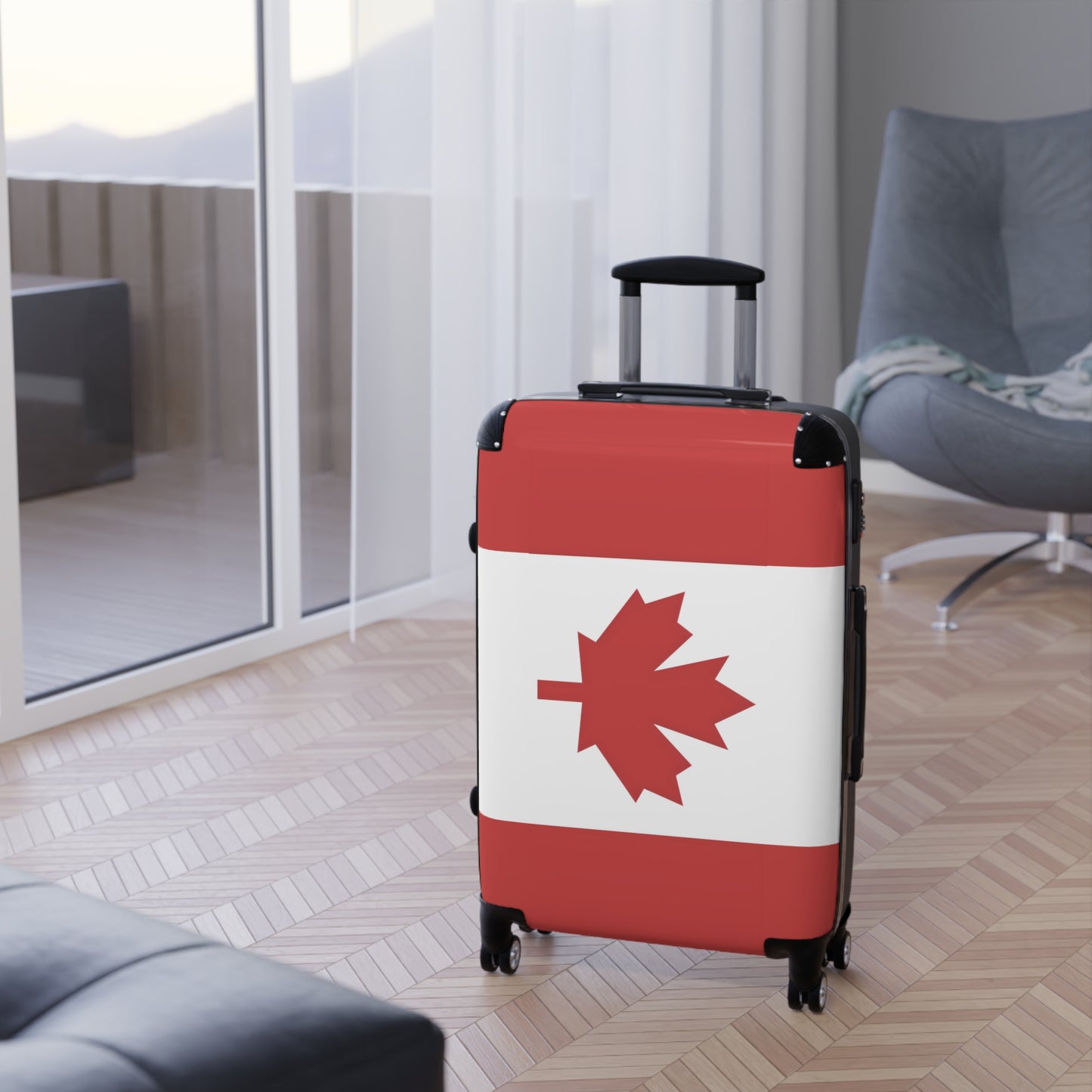 Canada Flag Inspired Suitcase