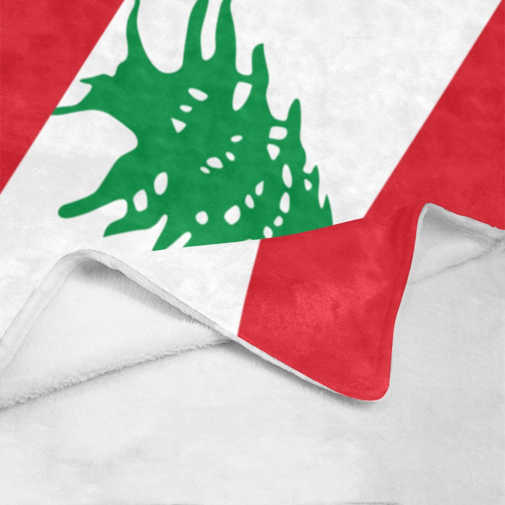 Red, white, green blanket featuring Lebanon design by Luv My Flag.