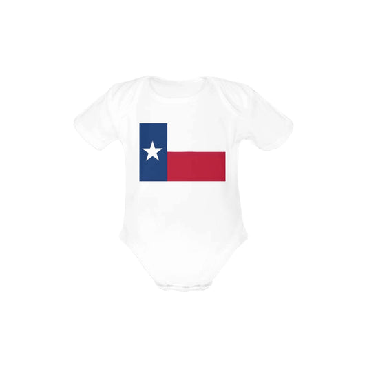 Texas Flag Baby Short Sleeve Unisex Bodysuits (Made in USA）
