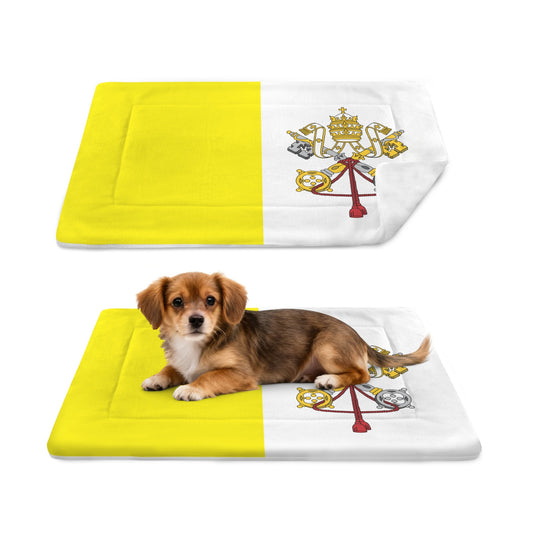 Vatican City Flag Inspired Pet Mat 25x18inch (Made in the USA)