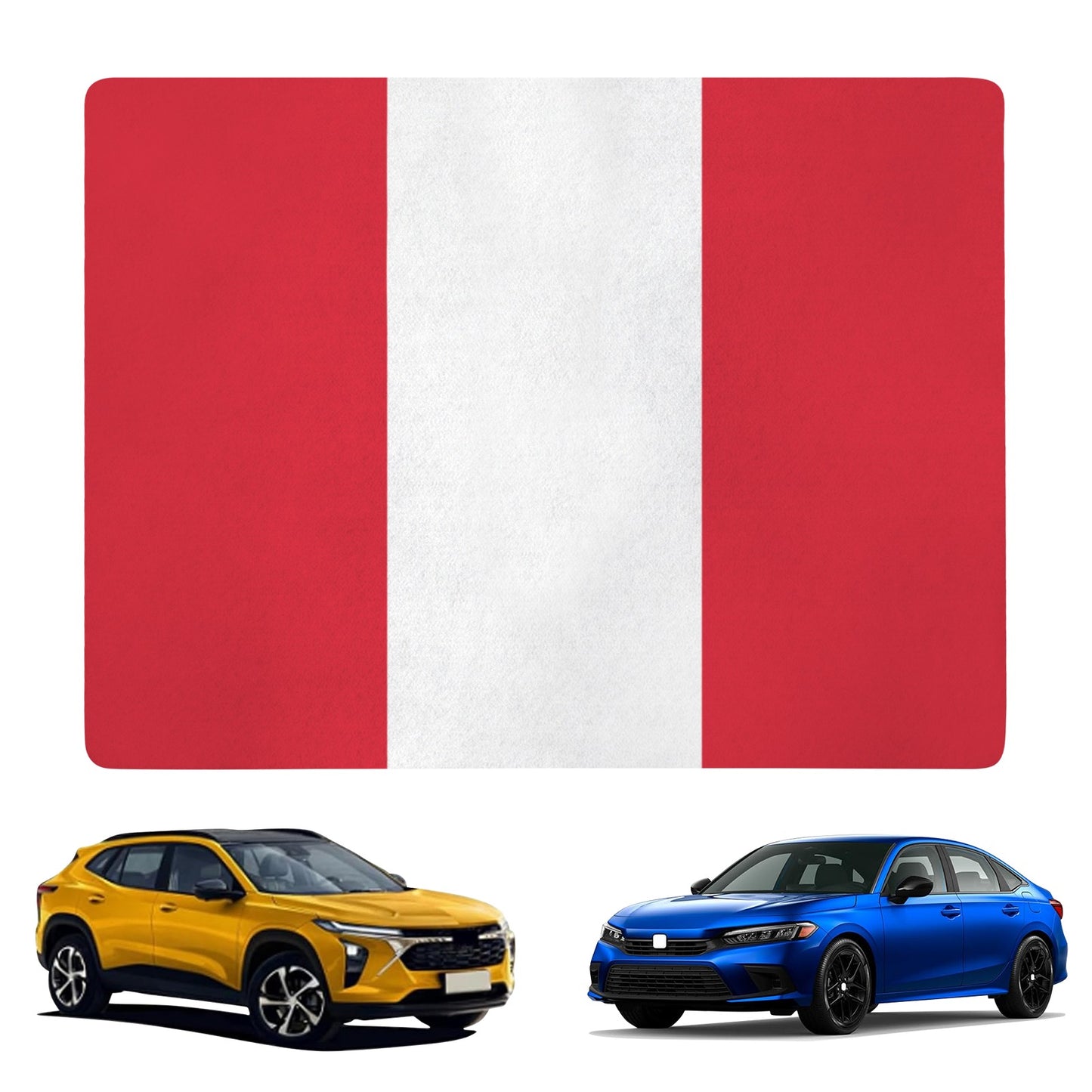 Peru Flag Inspired Car Trunk Mat 100 × 75 cm / 39.4 × 30 in Printed in the USA