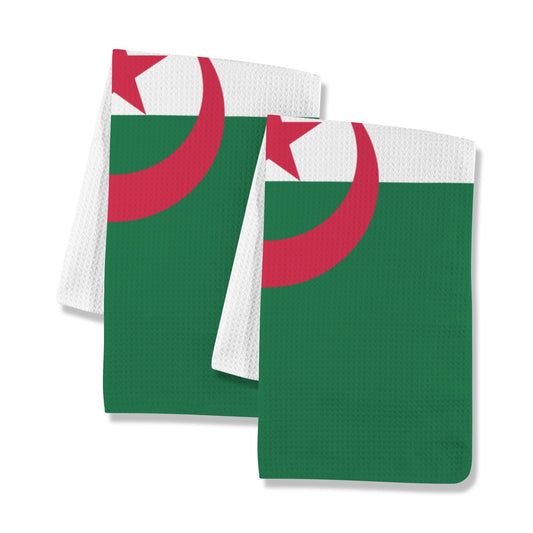 Algeria Flag Inspired Kitchen Towel 40X60cm (Pack of 2) | Printed In the USA