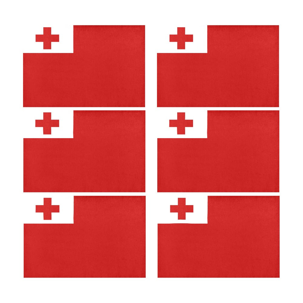 Tonga Flag Placemats 12" x 18" (Set of 6)