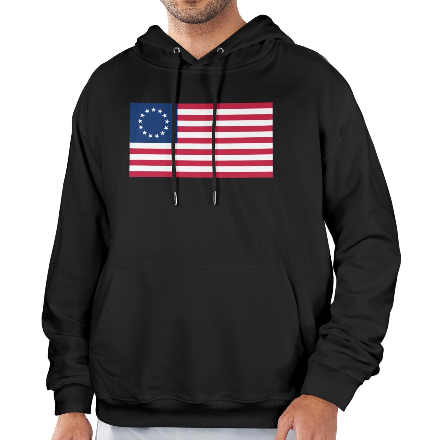Betsy Ross Flag Inspired Men's Hoodie (Made in the USA)
