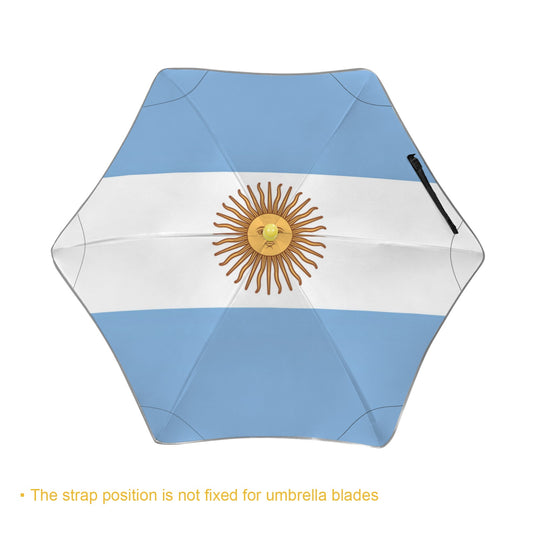 Argentina Flag Inspired Kids Safe Round Corner Umbrella