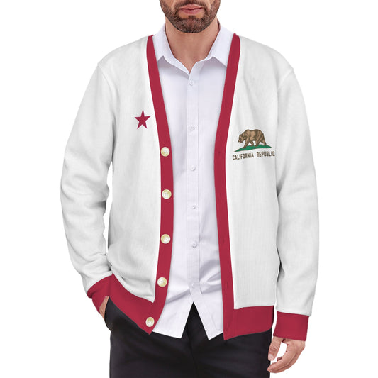 California Flag Inspired Men's Cardigan