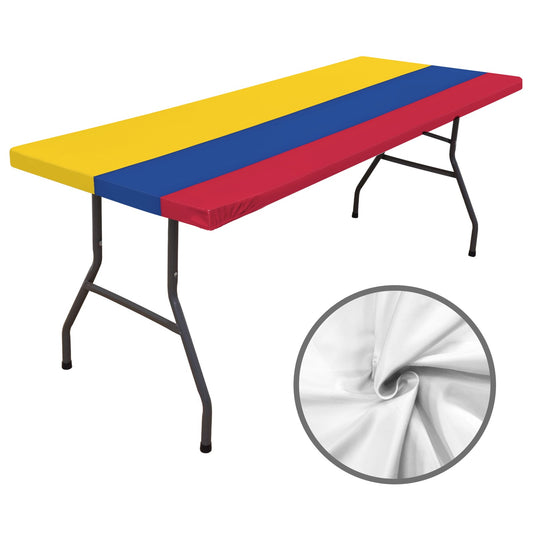 Colombia Flag Inspired Custom Elastic Fitted Tablecloth 72x30 inch (Made in the USA)