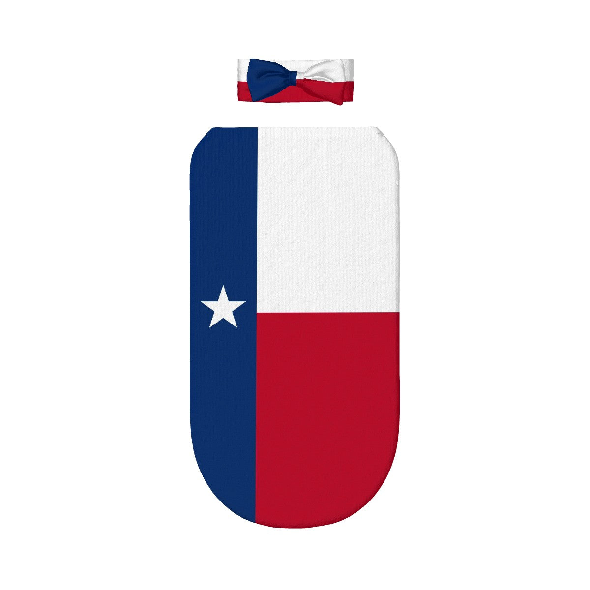 Texas Flag Inspired Baby Swaddle Sack with Baby Headband
