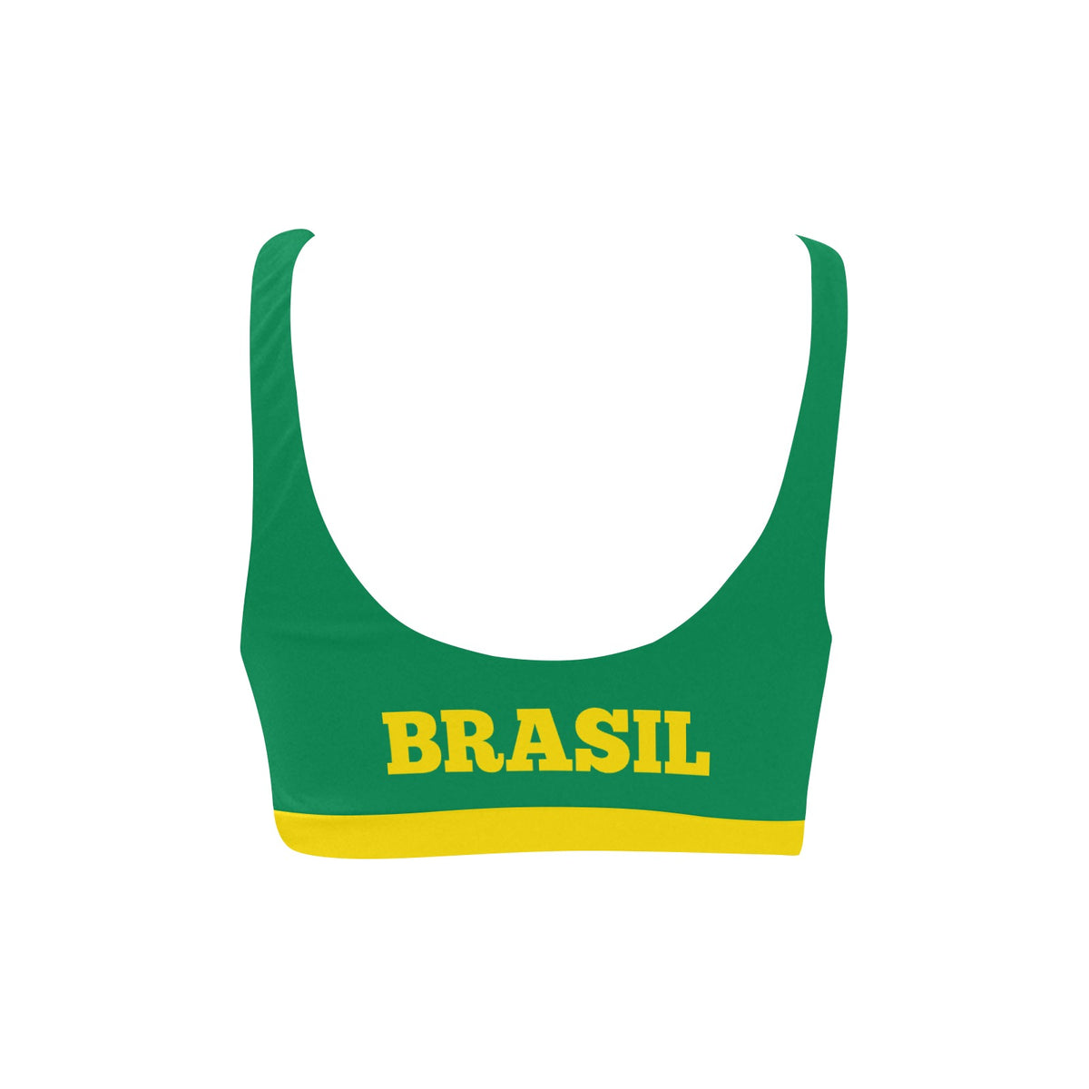 Brazil Flag Inspired Sport Bikini Top