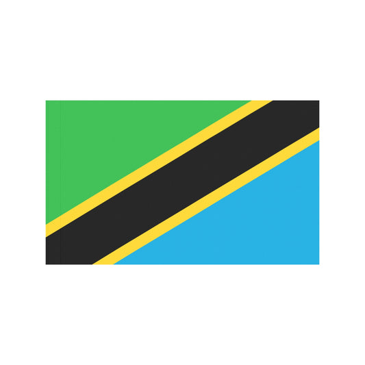 Tanzania flag design by Luv My Flag, multicolored stripes.