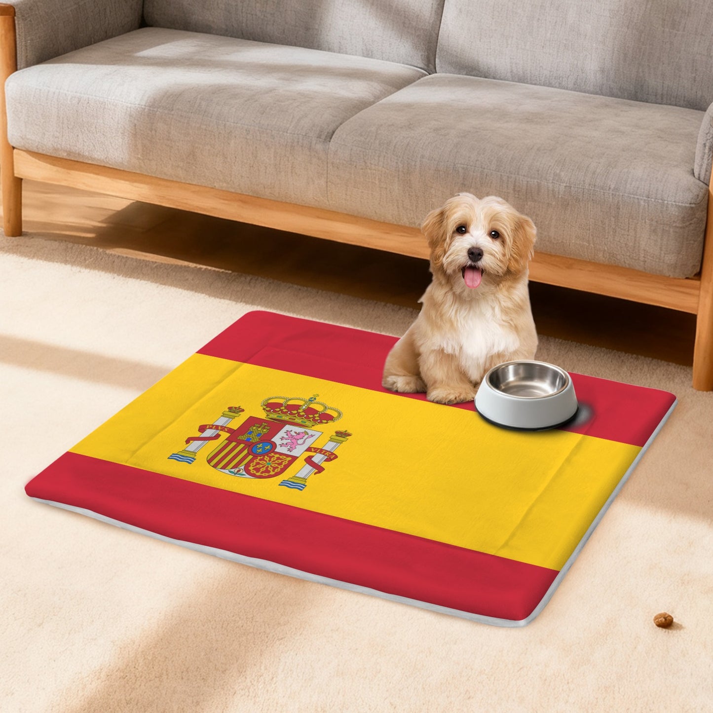 Spain Flag Inspired Pet Mat 25x18inch (Made in the USA)