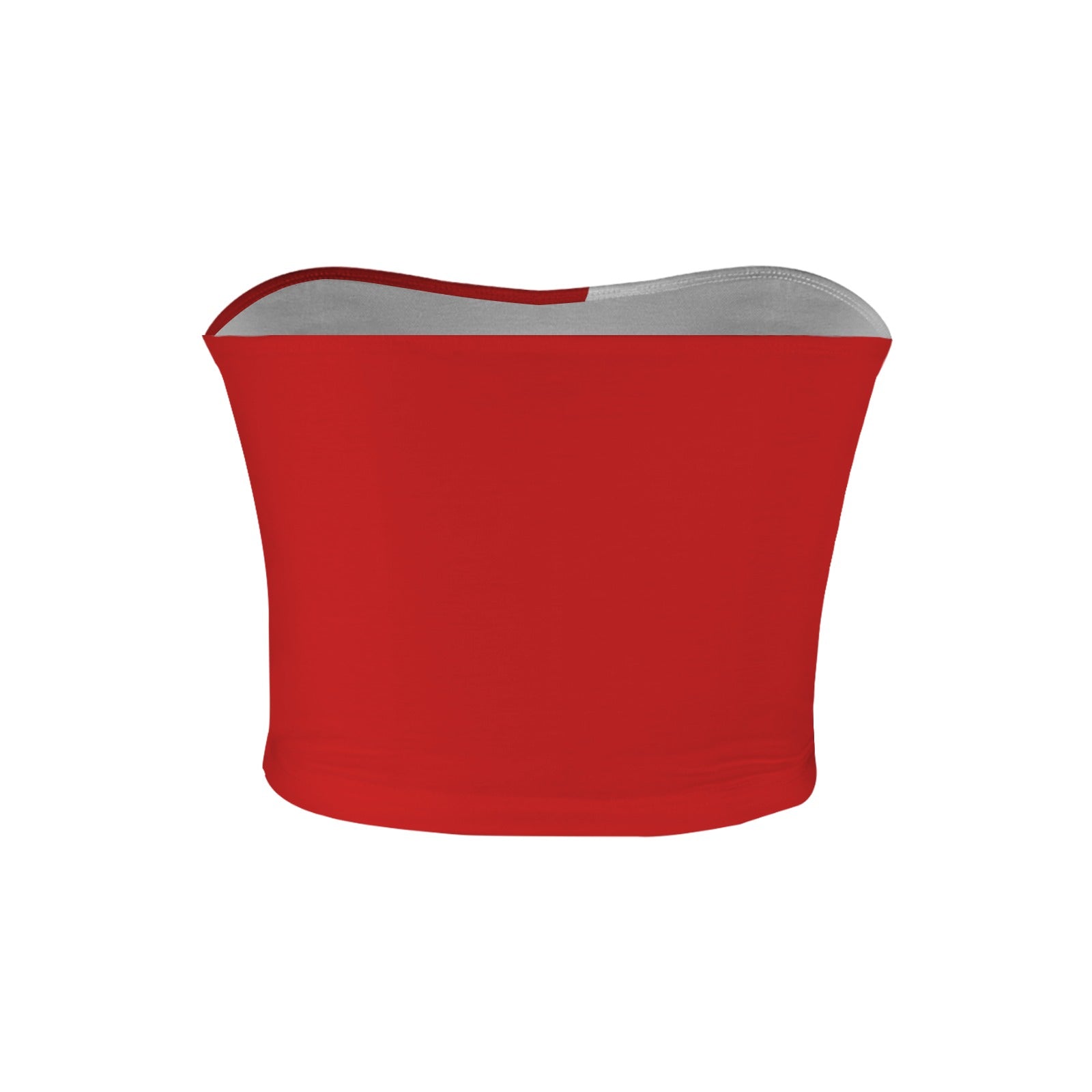 Red [Brand] strapless tube top with subtle gray lining.