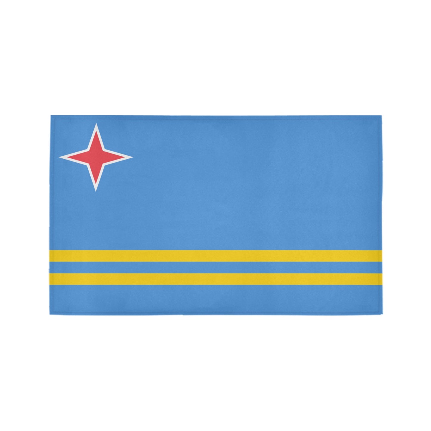 Aruba Flag Inspired Doormat 30" x 18" (Sponge Material)