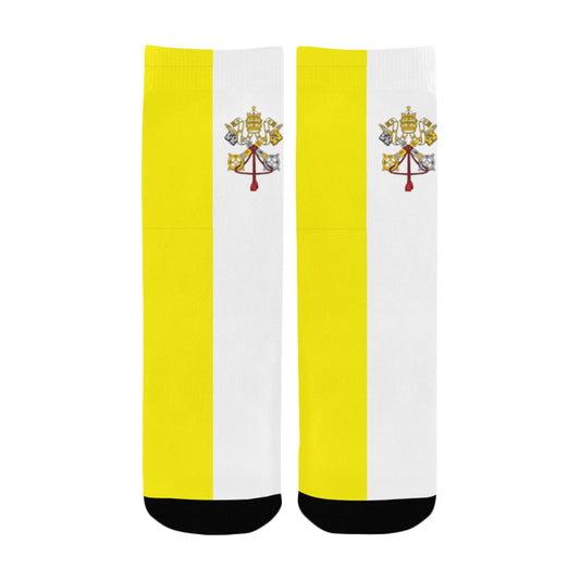 Vatican City Flag Inspired Kid's Custom Socks (Made in the USA)