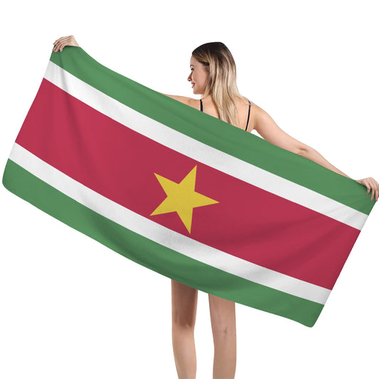 Suriname Flag Inspired Custom Bath Towel 29"x58"(Made in USA)