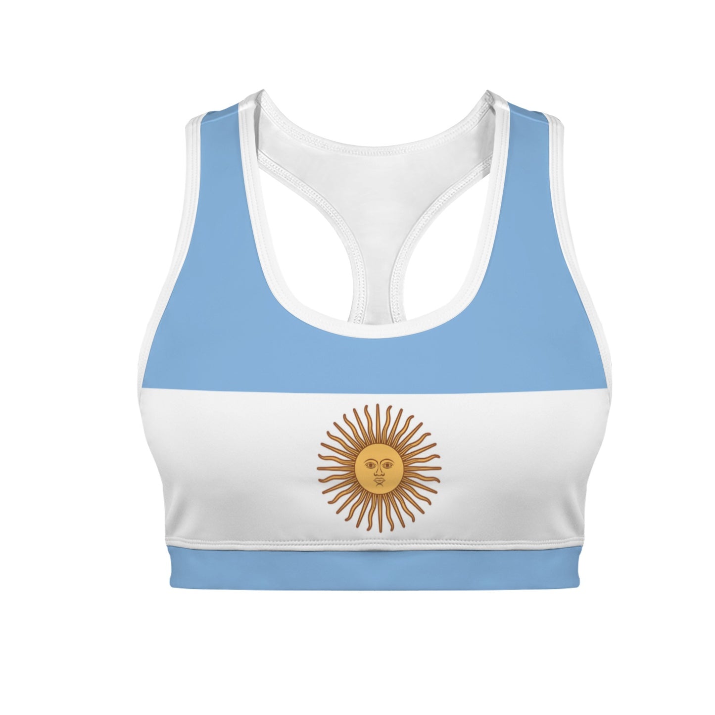 Argentina Flag Racerback Sports Bra
