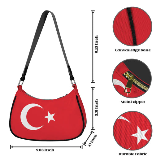 Turkey Flag Inspired Women's Shoulder Bag