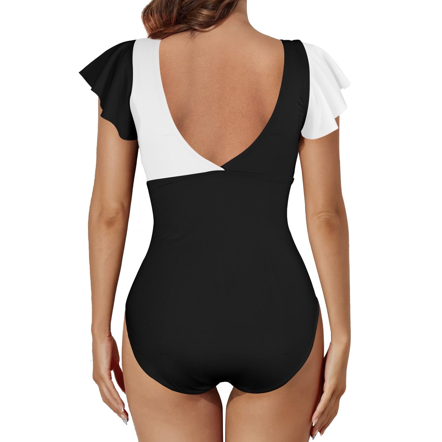 Come and Take It Flag Inspired Women's Twist Front Ruffle Sleeve Swimsuit