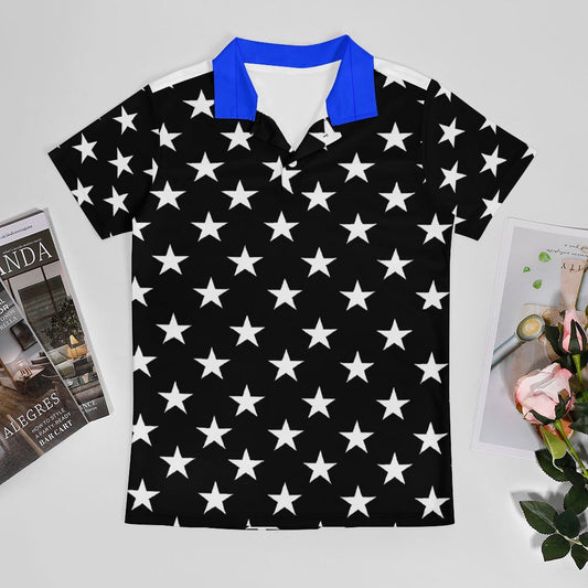 Thin Blue Line Flag Inspired Men’s Premium Ice Silk Polo Shirt