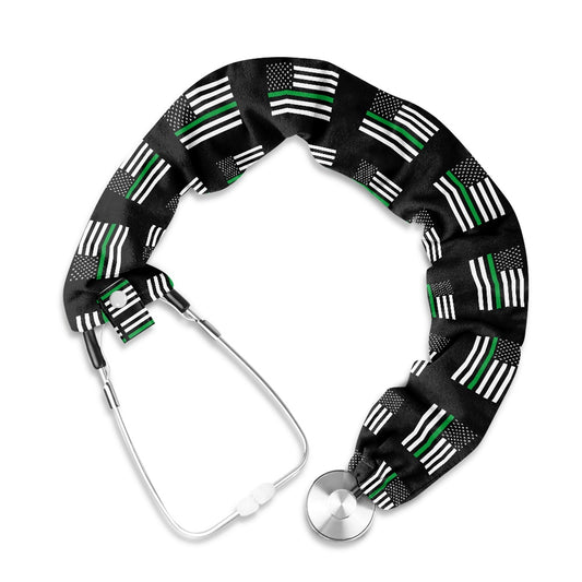 Thin Green Line Flag Inspired Stethoscope Protective Cover