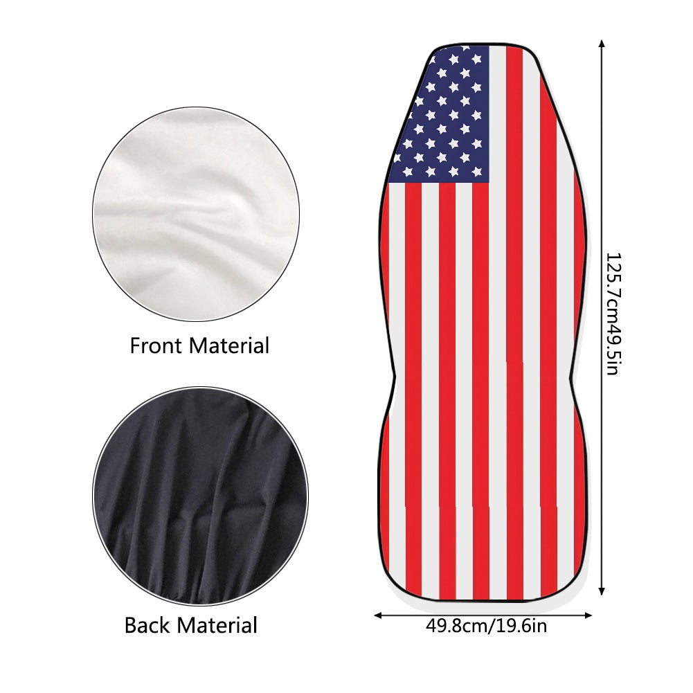 [Brand] ironing board cover with American flag design, dimensions shown.