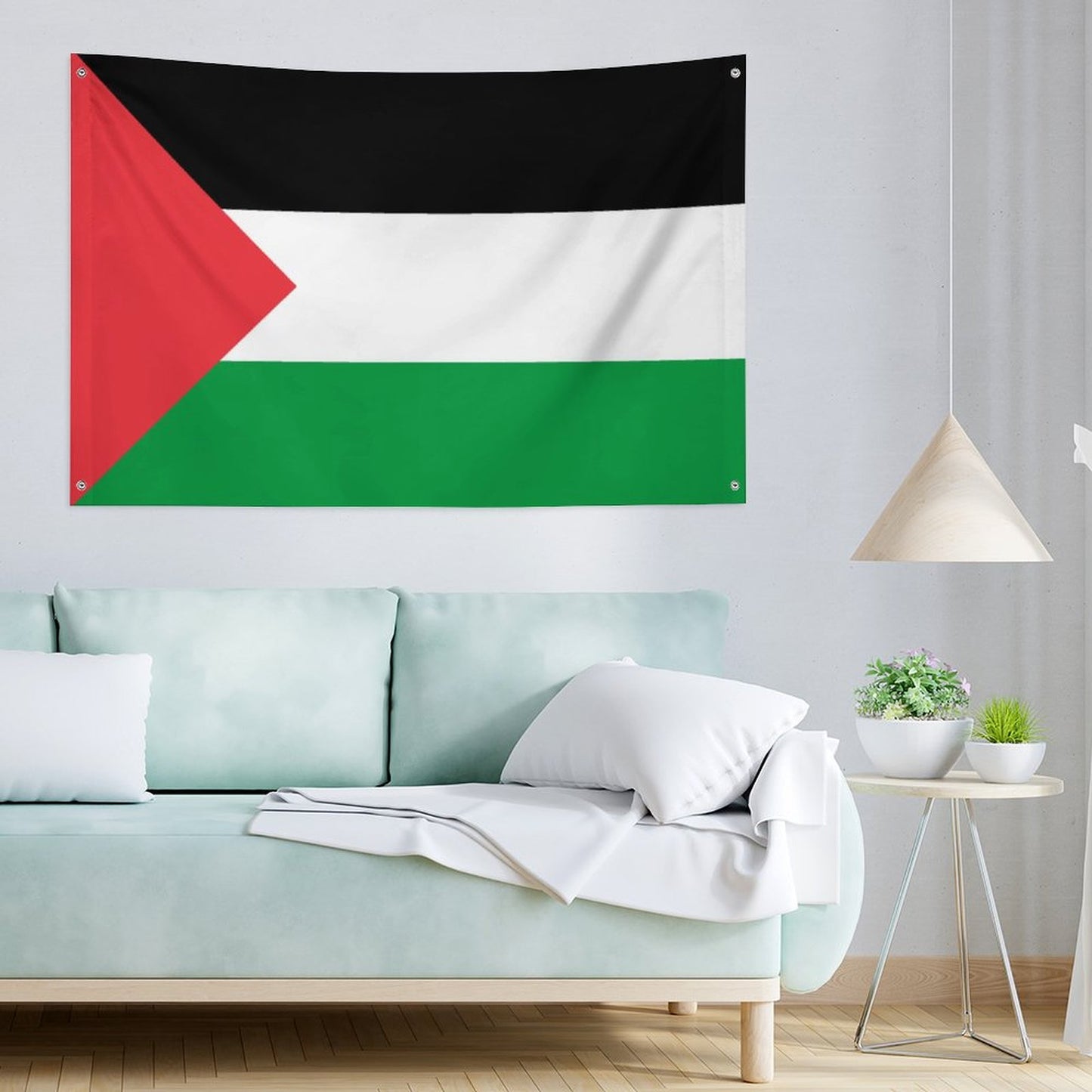 Palastine Flag Inspired Wall Mount Flag with Four Grommets (35x59 in)