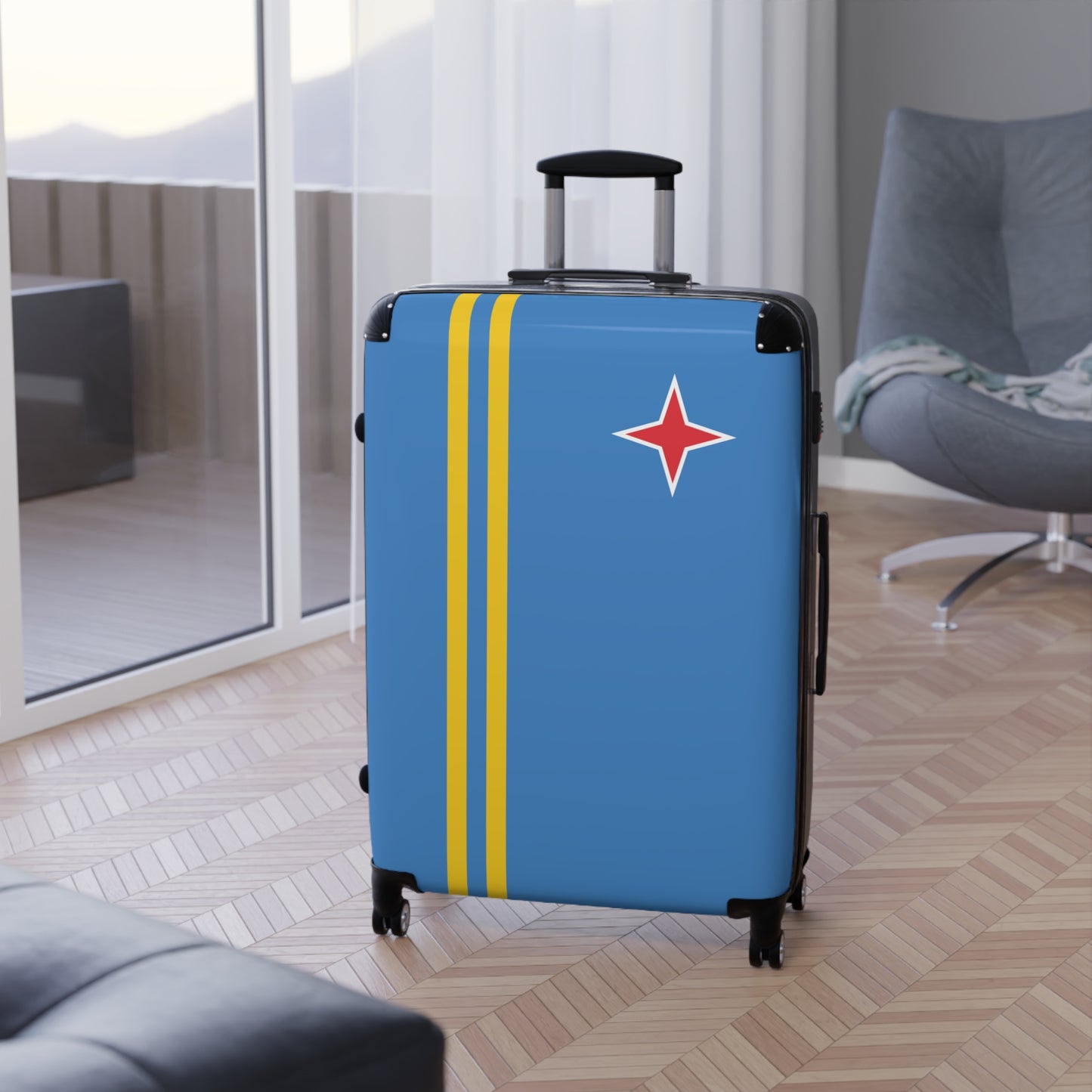 Aruba Flag Inspired Suitcase