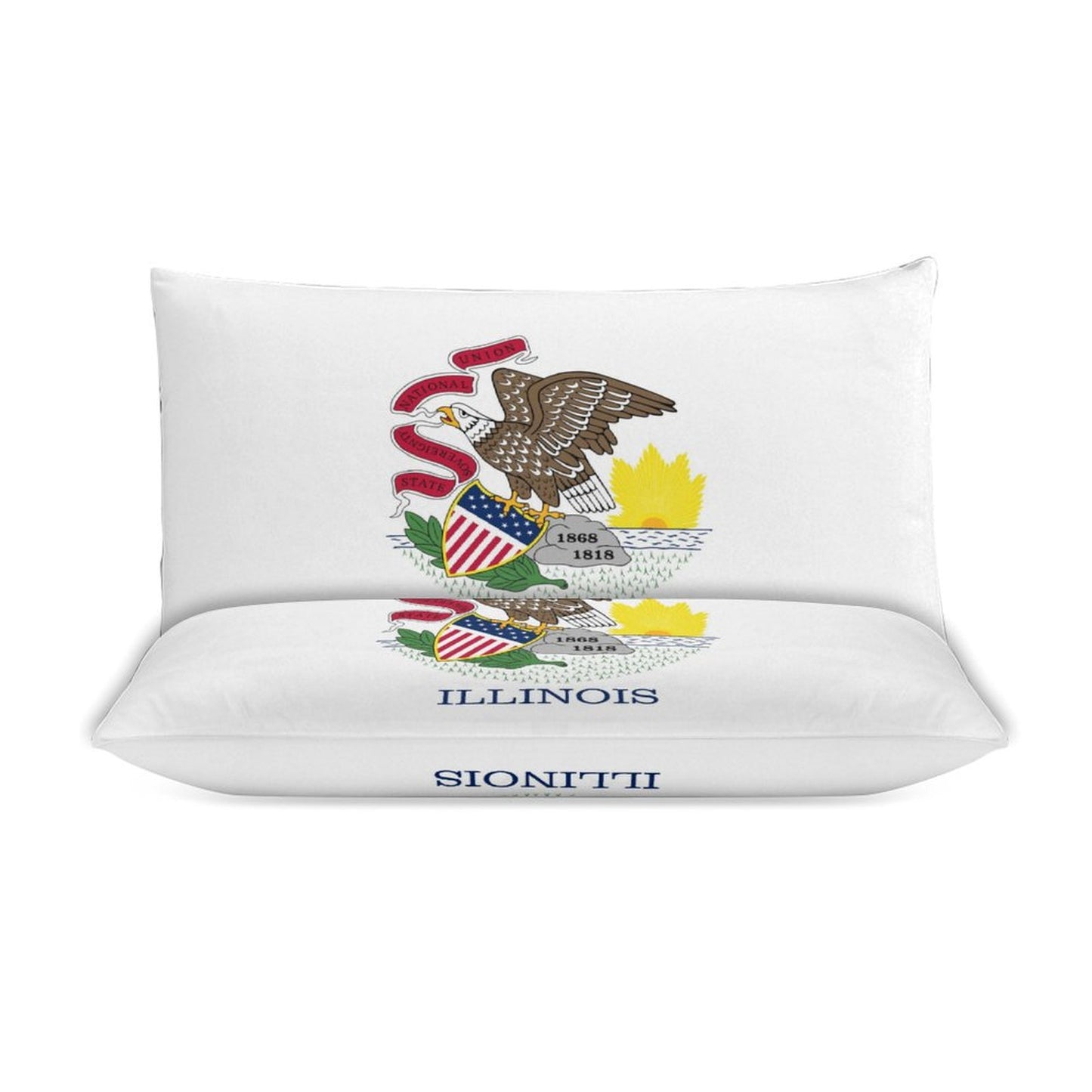 Illinois Flag Inspired 3-Piece Bedding Set (1 Duvet Cover + 2 Pillow Shams) – 102"×90"